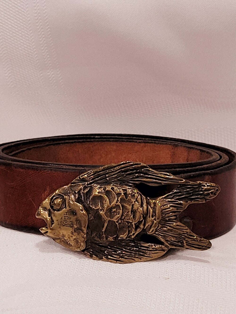Brass Belt Buckle Leather Belt Boho Vintage